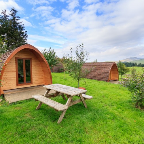 Cosy Wooden Glamping Pod Wood Fired Hot Tub can be delivered to your Podat Glenshee Glamping